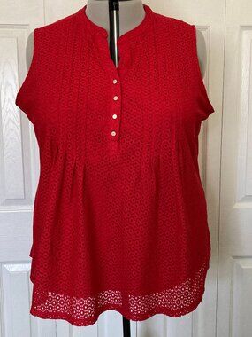 Westport Sleeveless Pintuck Blouse 3X